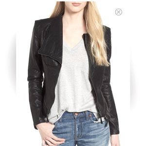 BLANK NYC Black Zip Front Faux Leather Moto Jacket Size Small